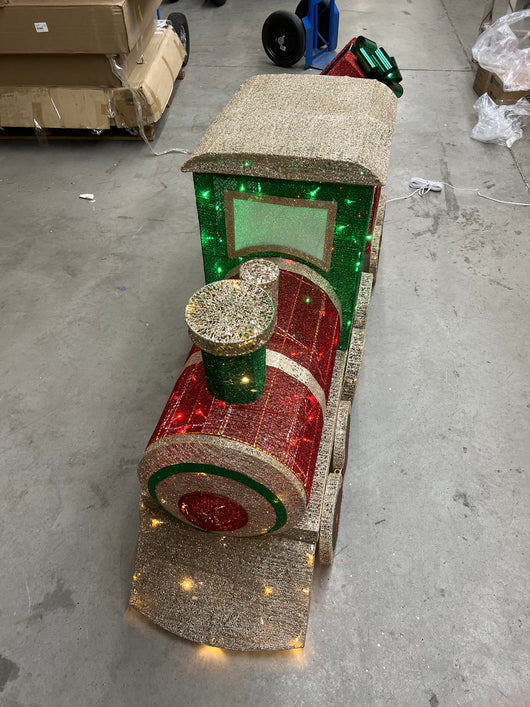 68” Holiday Twinkling Glitter Train Set w/ Lights!! NEW AND ASSEMBLED (COMES IN 2 PIECES OUT OF BOX)!!