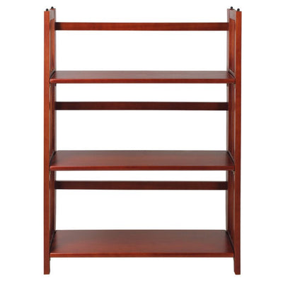 Casual Home 3-Shelf Folding Stackable Bookcase 27.5" Wide - Mahogany**New in box**