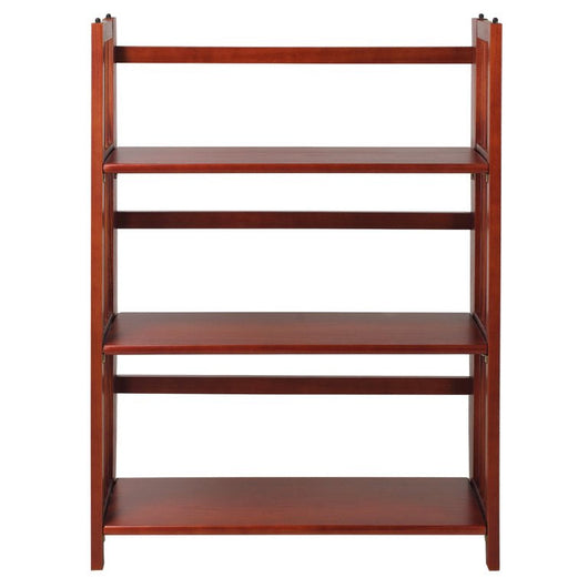 Casual Home 3-Shelf Folding Stackable Bookcase 27.5" Wide - Mahogany**New in box**