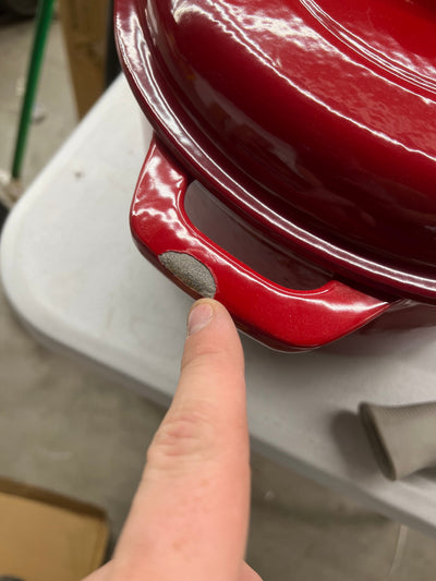 Tramontina Enameled Cast Iron 6.5 Quart Round Dutch Oven, Red!! NEW OUT OF BOX, MINOR CHIPS FROM SHIPPING!!