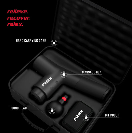 FitRx Muscle Massager, Handheld Percussion Massager, Black!! NEW IN BOX!!