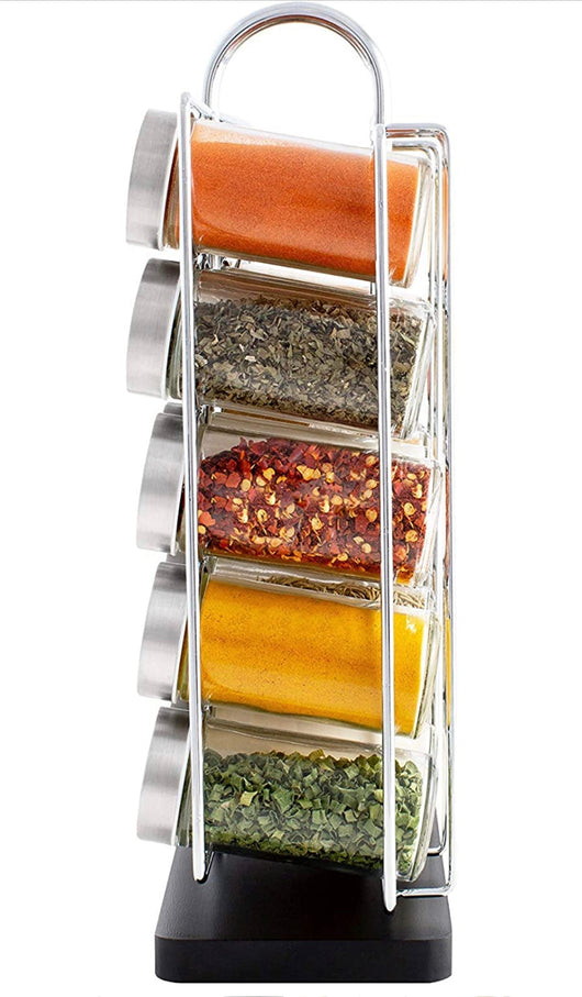 orii 20 Jar Spice Rack Stainless Steel Filled with Spices - Standing Rack Shelf Holder & Countertop Spice Rack Tower Organizer for Kitchen Spices with Free Spice Refills for 5 Years- NEW IN BOX!!!!