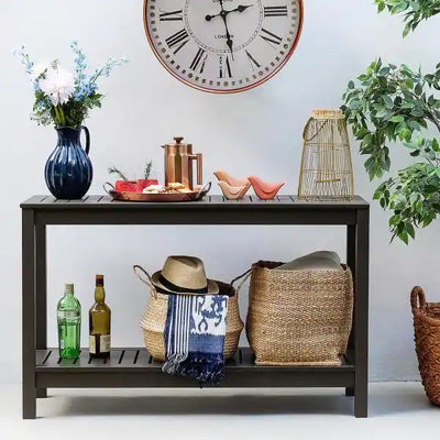 Cambridge Casual Braga Dark Gray Wood Outdoor Side Table- NEW IN BOX!!!