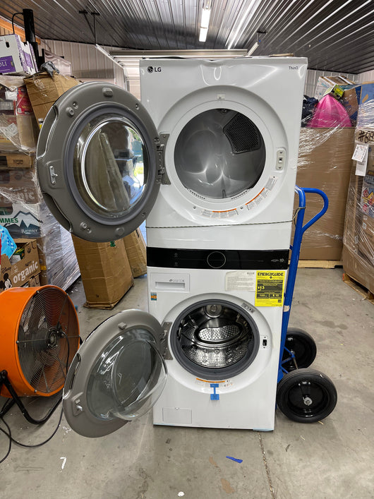 Front Load Washer and 7.4 cu. ft. Dryer!  WHITE FINISH  -Brand new never used, scratch and dent unit - , photos shown - GAS DRYER!