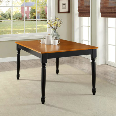 Better Homes and Gardens Autumn Lane Farmhouse Dining Table, Black and Oak**New and assembled,minor dent**