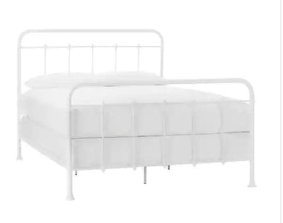 StyleWell Dorley Farmhouse White Metal Queen Bed!! NEW IN BOX, MINOR SCRATCHES FROM SHIPPING!!