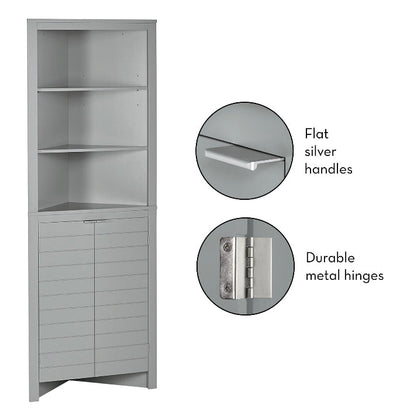 RiverRidge Home Madison Tall Corner Cabinet, Gray!! NEW IN BOX!!