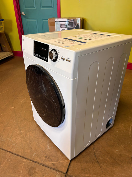 GE - 4.3 Cu. Ft. 14-Cycle Electric Dryer - White!  -Brand new out of the box (Does have a very small indent on bottom left corner, photos shown)