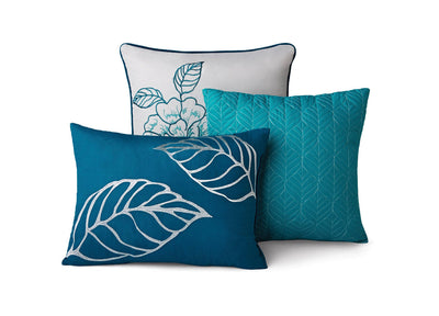 Mainstays 7 Piece Teal Roses Full/Queen Comforter Set ( new)