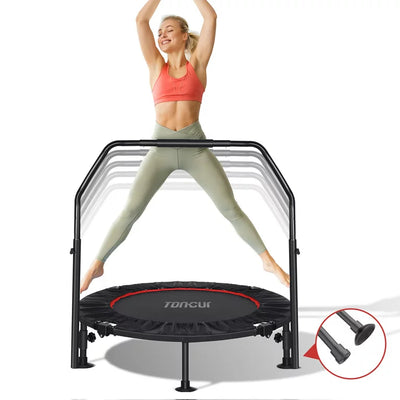 Toncur 40 Inch Mini Trampoline for Adults and Kids - Foldable Exercise Fitness Rebounder Trampoline with 6 Non-Slip Suction Cups for Indoor/Garden/Workout, Max Load **New in box**