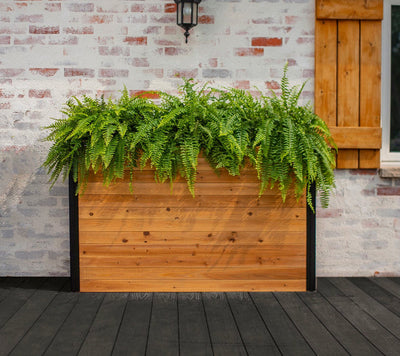 Vita Mezza 59”(L) x 16”(W) x 32”(H) Large Cedar Parklette Planter, Golden Brown!! NEW IN BOX!!