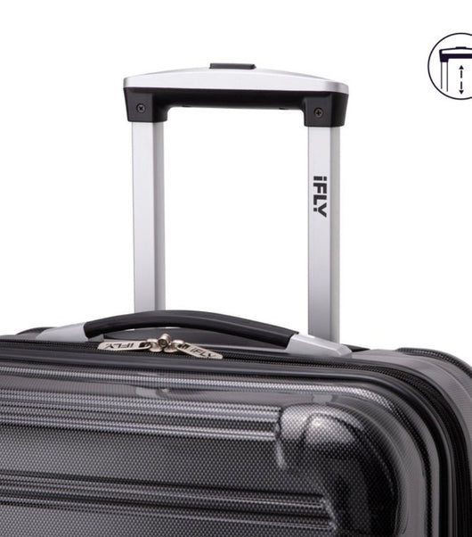 iFLY Hardside Fibertech Luggage 3 Pc Set, 20" Carry-on, 24" & 28" Checked, Black- NEW OUT OF BOX!!!!