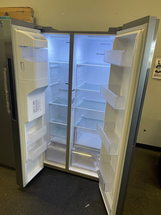 Samsung - 22 Cu. Ft. Side-by-Side Counter-Depth Refrigerator - Stainless steel- customer return from major department store - scratch and dent item