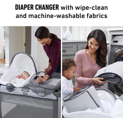 Graco Pack 'n Play Quick Connect DLX Playard Includes Portable Seat and Rapid Remove Fabrics for Easy Cleaning, Nico- NEW IN BOX!!!