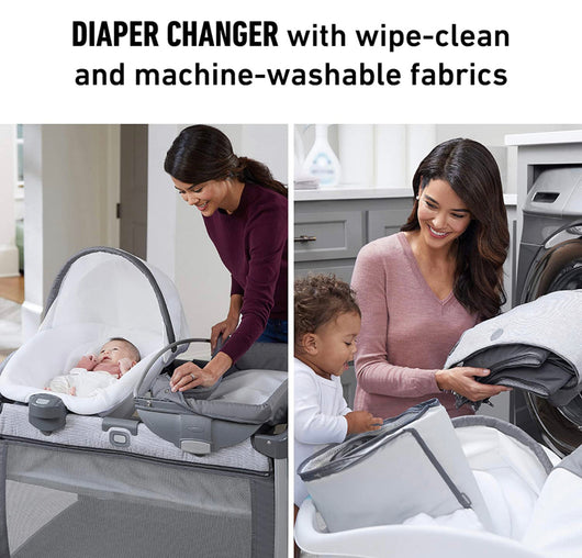 Graco Pack 'n Play Quick Connect DLX Playard Includes Portable Seat and Rapid Remove Fabrics for Easy Cleaning, Nico- NEW IN BOX!!!
