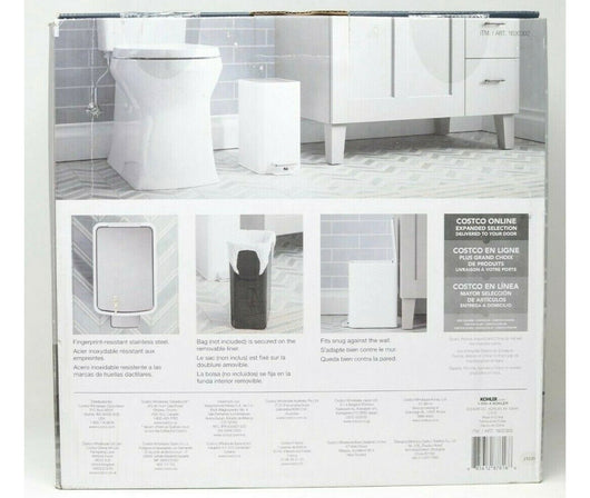 KOHLER 6 L / 1.6 G White Steinless Step Bath Trash Can 2 PK- NEW IN BOX!!!