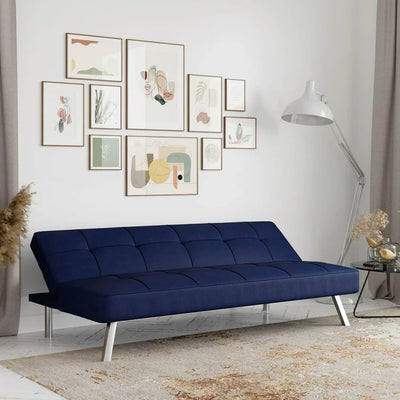 Serta Chelsea Convertible Sofa, Lounger and Full Size Bed, Blue Fabric**New in Box**