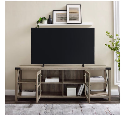 !!REDUCED!! Walker Edison 70” Farmhouse TV Stand Grey Wash (new in the box)