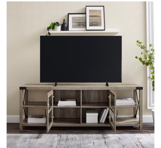 !!REDUCED!! Walker Edison 70” Farmhouse TV Stand Grey Wash (new in the box)