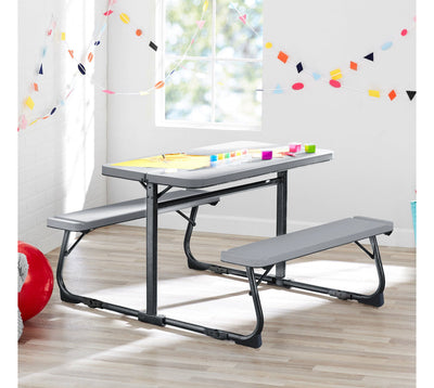 Your Zone Folding Kid's Activity Table with Two Benches, Gray!! LIGHTLY USED, VERY CLEAN!!