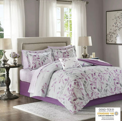 Home Essence Rowan Ultra Soft Microfiber Complete Comforter Set, Purple, Full- NEW IN BAG!!!