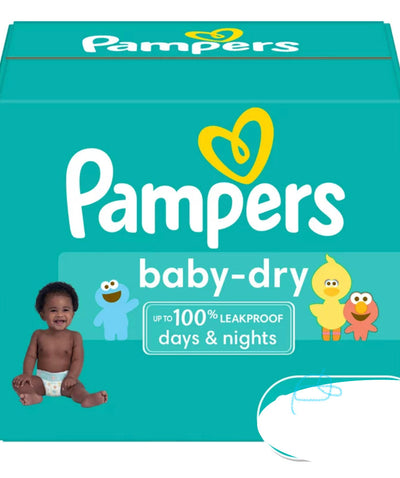 Pampers Baby Dry Extra Protection Diapers, Size 4, 144 Count- NEW IN BOX!!!