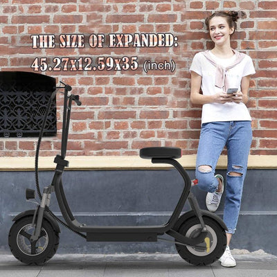 SKRT Electric Scooter 350W 48V 18.6 Miles Long-range Battery Foldable Easy Carry Portable Design, Adult Electric Scooter Up to 18 MPH Commuter Scooter Black!  -Brand new & Assembled (Light Switch button is cracked but does still work, photos shown)