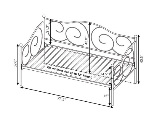Furinno Angeland Carca Metal Daybed, Twin Size, White- NEW IN BOX!!!!