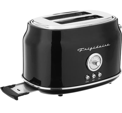 Frigidaire ETO102-BLACK, 2 Slice Toaster, Retro Style, Wide Slot