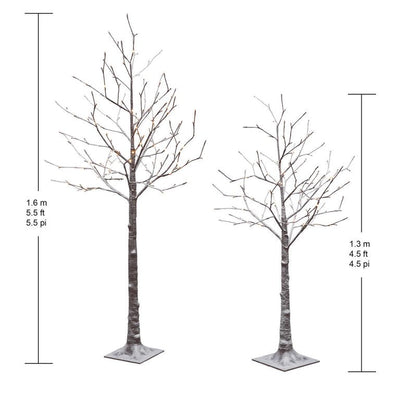 Flocked LED Birch Tree, Set of 2**New**