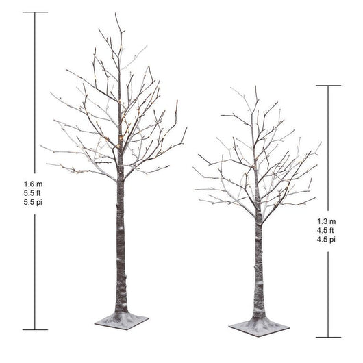 Flocked LED Birch Tree, Set of 2**New**