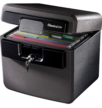 SentrySafe Fireproof and Waterproof Safe Box with Key Lock, File and Document Safe, 0.65 Cubic Feet, 14.3 x 15.5 x 13.5 inches!! NEW OUT OF BOX!!