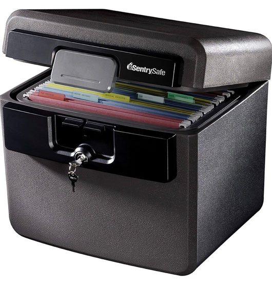SentrySafe Fireproof and Waterproof Safe Box with Key Lock, File and Document Safe, 0.65 Cubic Feet, 14.3 x 15.5 x 13.5 inches!! NEW OUT OF BOX!!