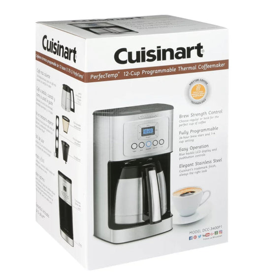 Cuisinart 12 Cup Programmable Thermal Coffeemaker, Silver- NEW, TESTED AND WORKS GREAT!!!