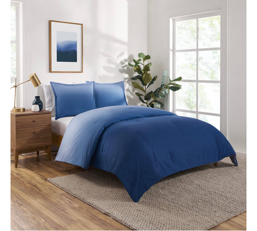 Gap Home Ombre Reversible Comforter Set, Twin, Blue, 2-Pieces(new)