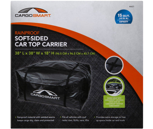CargoSmart 15 Cubic Feet Soft Sided Car Top Carrier Bag Black, 6621 (new in the box)