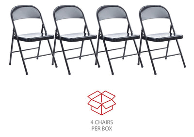 Alera Armless Steel Folding Chair, Supports Up to 275lb, Black, 4 Pack!! NEW IN BOX!!