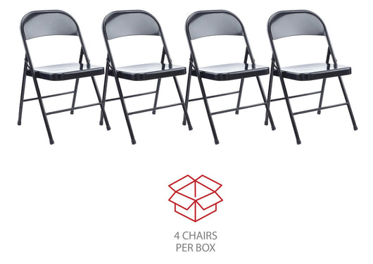 Alera Armless Steel Folding Chair, Supports Up to 275lb, Black, 4 Pack!! NEW IN BOX!!