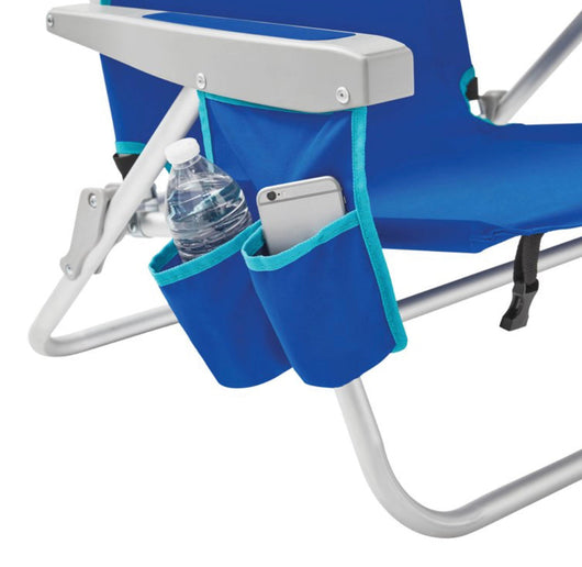 2-Pack Mainstays Reclining Beach & Event Backpack Chair with Cooler Bag Blue- NEW!!!