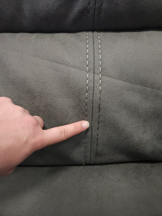 Argento 6-piece Fabric Power Reclining Sectional with Power Headrests!! NEW AND ASSEMBLED, MISSING ONE CUP HOLDER AND HAS MINOR FRAY IN ONE THREAD ALL FROM SHIPPING!!
