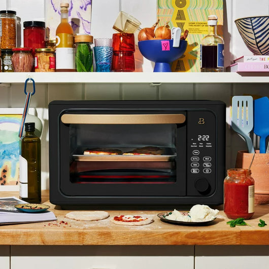 Beautiful 6 Slice Touchscreen Air Fryer Toaster Oven, Black Sesame by Drew Barrymore**New in Box**