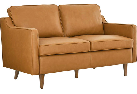 Modway Impart Upholstered Leather Loveseat, Tan!! NEW AND ASSEMBLED!!