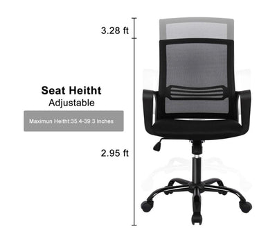 Smugdesk Manager's Chair with Swivel & Lumbar Support, 270 lb. Capacity, Black- NEW AND ASSEMBLED!!!