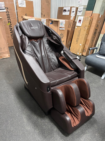 BOSSCARE Assembled Massage Chair Recliner with Zero Gravity Full Body Massage Brown!  -Brand new and assembled (Has cracked plastics on the back and is missing remote holster)