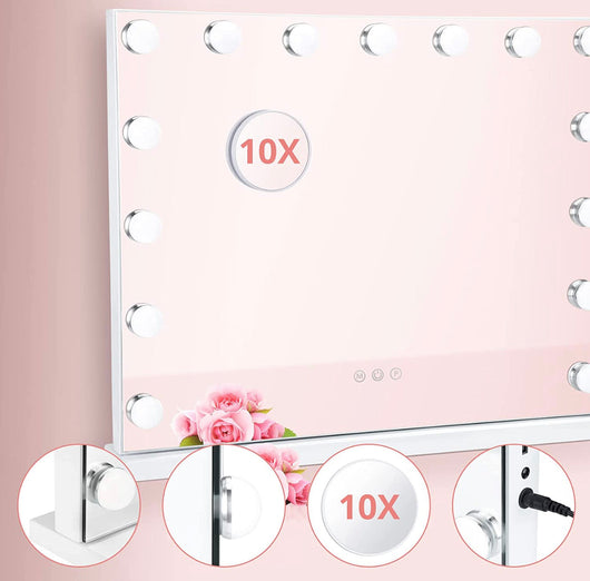 Towallmark Hollywood Makeup Mirror 15 Bulbs 23x19 Inch, 3 Modes, Hollywood Mirror with Lights, Touchscreen, USB Port, Hollywood Vanity Mirror with Lights, Tabletop & Wall-Mounted!  -Brand new in the box
