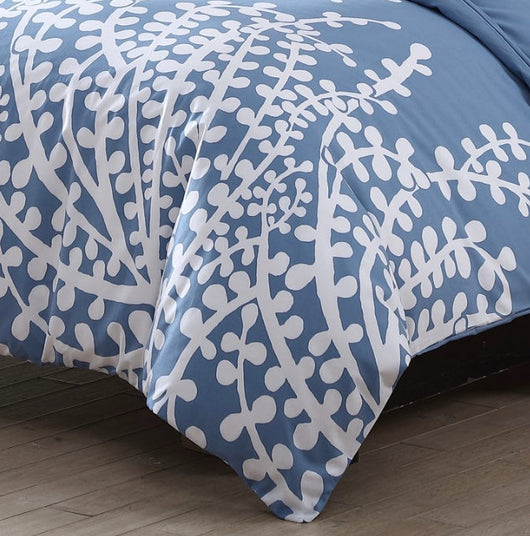 City Scene Branches French Blue Comforter Set, King- NEW!!!