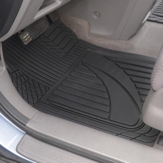 Motor Trend of-793-bk flextough advanced performance mats-3pc rubber floor mats for car suv auto all weather plus-2 front & rear liner black**New in box**