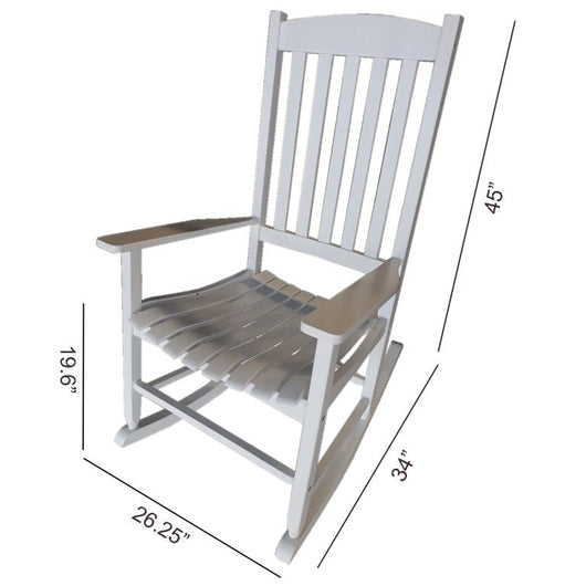 Mainstays Outdoor Wood Porch Rocking Chair, White Color, Weather Resistant Finish!! NEW AND ASSEMBLED(ONE SINGLE CHAIR)!!