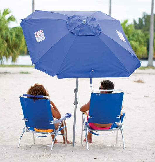 RIO 72" Blue Rectangle Beach Umbrella With Sand Anchor- BRAND NEW!!!!