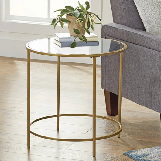 Better Homes & Gardens Nola Side Table, Gold Finish- NEW IN BOX!!!